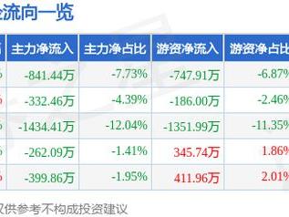 首航新能（301658）5月27日主力资金净卖出841.44万元