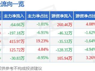 地素时尚（603587）5月28日主力资金净卖出64.66万元