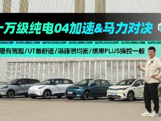 马力刺客丨十万级纯电04加速&马力对决！ 星愿操控好/UT最舒适/海豚很均衡/缤果PLUS操控一般