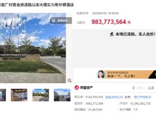 大理实力希尔顿酒店司法拍卖因无人报名流拍，起拍价约9.84亿元